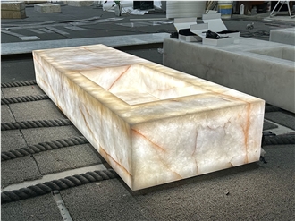 White Crystal Quartzite Brazilian Bathroom Vanity Tops