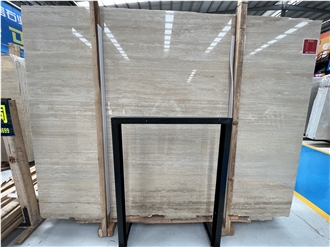 Polished Mexican Extra Light Beige Travertine Slabs