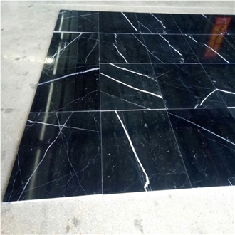 Black Marquina Marble Floor Tile For Luxury Hotel Projects