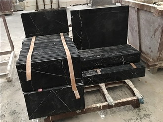 Black Marquina Marble Floor Tile For Luxury Hotel Projects