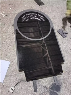 Black Granite Engraved Family Gravestone