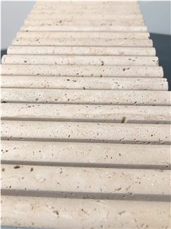 Fluted Travertine Bathroom Wall Mosaic Tiles