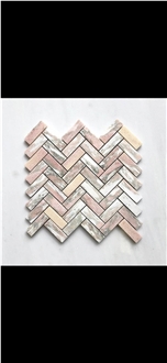 Norwegian Rose Marble Mosaic Tiles Inner Decoration