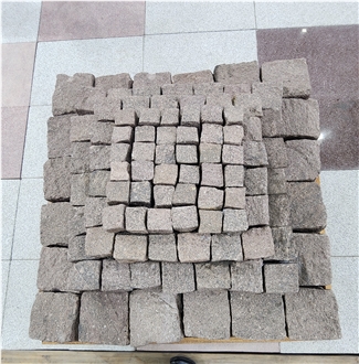 Porphyry Stone Split Finish Cube Stone, Cobblestone