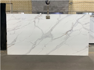 3D Printed Calacatta Oro Quartz Slabs 22366S