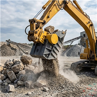 Excavator Rock Crusher Bucket For On-Site Crushing & Recycling