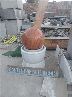 Pink And Red Marble Floating Ball Water Feature Fountain