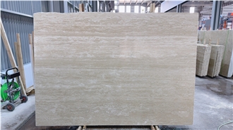 20Mm Honed Turkish Beige Travertine Slabs In Stock