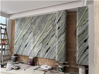 Jade Green Marble Curved Wall Tiles