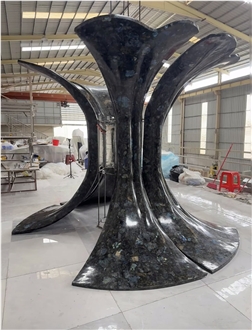 Labradorite Blue Granite Sculpture Mermaid Tail