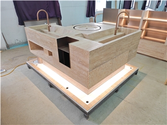 Travertine Multi-Functional Island  Countertop