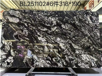 China River Black Granite Slabs Royal Ballet Mist Via Lactea