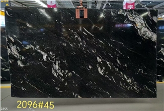 Titanium Escovado Granite Cosmic Black Slabs