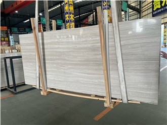 Wooden White Crystal Marble - White Wood Vein Marble Vein Cut Slabs