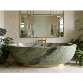 Emerald Jade Marble Bathtub