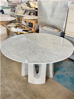 Natural Stone White Marble Dinging Table On Sell
