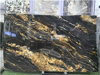 Brazil 2Cm Magma Gold Black Fusion Granite Slabs