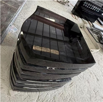 Black Granite Polished Gravestone