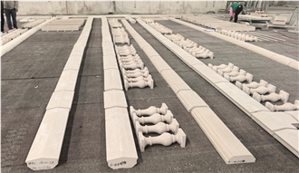 Moca Creme Limestone Balustrades And Handrail Honed Finish