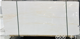 Greek White Marble Thassos Red Lines Marble Slab