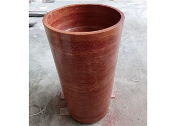 Handcrafted Red Travertine Basins