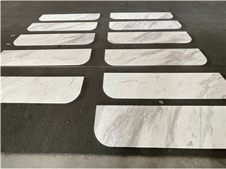 Volakas White Stone Table Tops With Rounded Edges