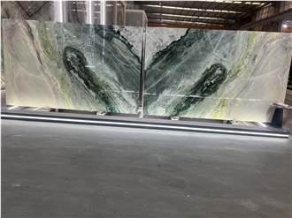 Chinese Prague Green Marble Slab Tiles