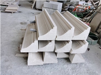 Honed Castle Beige Marble Exterior Wall Cladding Molding