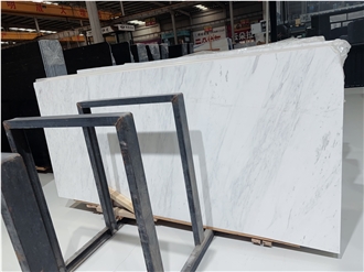 Honed Greek Volakas Venus Jazz White Marble Slabs For Wall