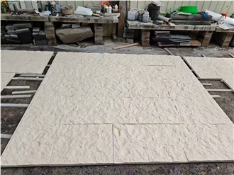 Natural Split Face Castle Beige Limestone Tiles For Walls