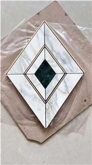 Ornate European Pattern Water-Jet Inlay Mosaic Tiles