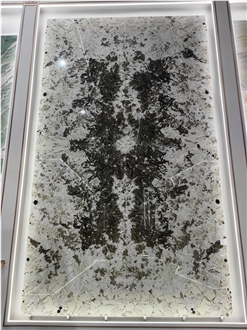 Polished Bookmatched Brazilian Alaska White Granite Slabs