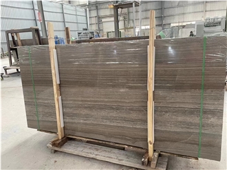 Polished Brown China Coffee Wood Vein Marble Slabs For Walls