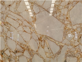 Polished Bulgari Gold Marble Slabs For Walls And Floors