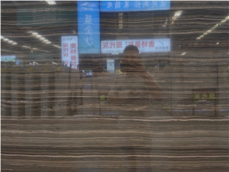 Polished Canada Brown Vein-Cut Obama Wood Marble Slabs