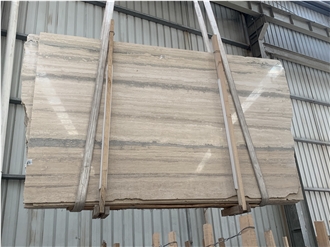 Polished Filled Italy Roman Silver Grey Travertine Slabs