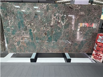 Polished Luxury Brazil Amazon Green Granite Slabs For Walls
