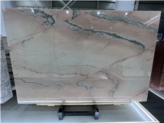 Polished Portugal Pink Rosa Aurora Marble Slabs