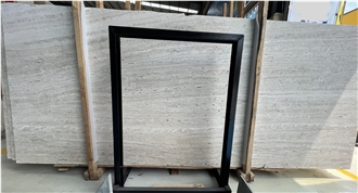 Unfilled Italy Super White Rapolano Biscotti Travertine Slabs