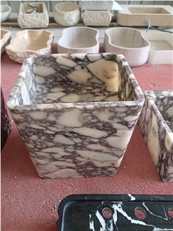 Calacatta Viola Marble Pedicure Bowl Spa Foot Bath Basin