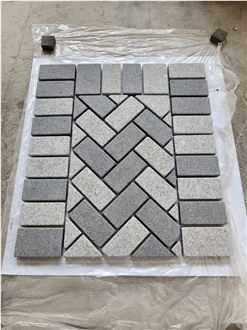 Natural Dark And Light Grey Granite Garden Pavement Setts