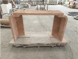 Rosa Tea Marble Glossy Console Table