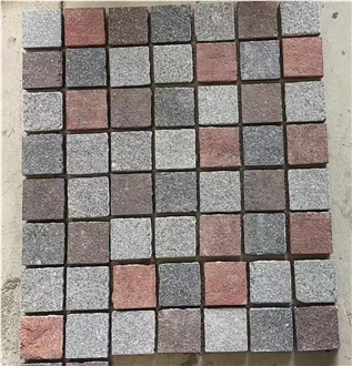 China Natural Mesh-Backed Porphyry Paver Sheet, Porphyry Paving Stone