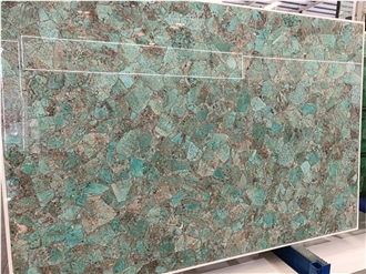 Polished Green Labradorite Semiprecious Stone Slabs For Wall