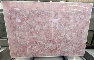 Polished Pink Crystal Semiprecious Stone Slabs