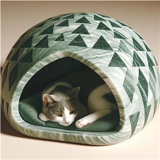 Marble Pet Cat House Carving Luxury Marble Cat House