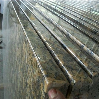 Giallo Fiorito Granite Kitchen Countertop, Full Bullnose