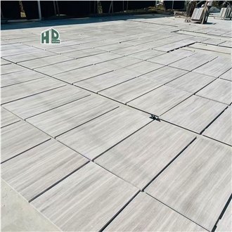 Premium Custom Cut-To-Size White Wooden Marble Tiles Slabs