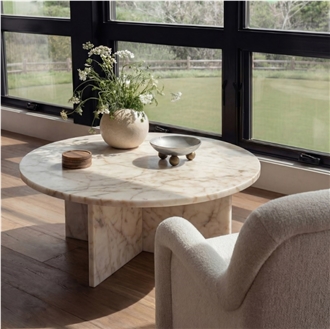 Afyon Sugar Marble Coffee Table