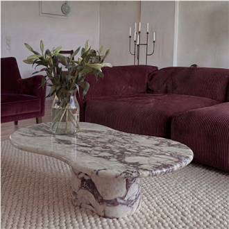 Calacatta Viola Marble Coffee Table Top For Interior Design